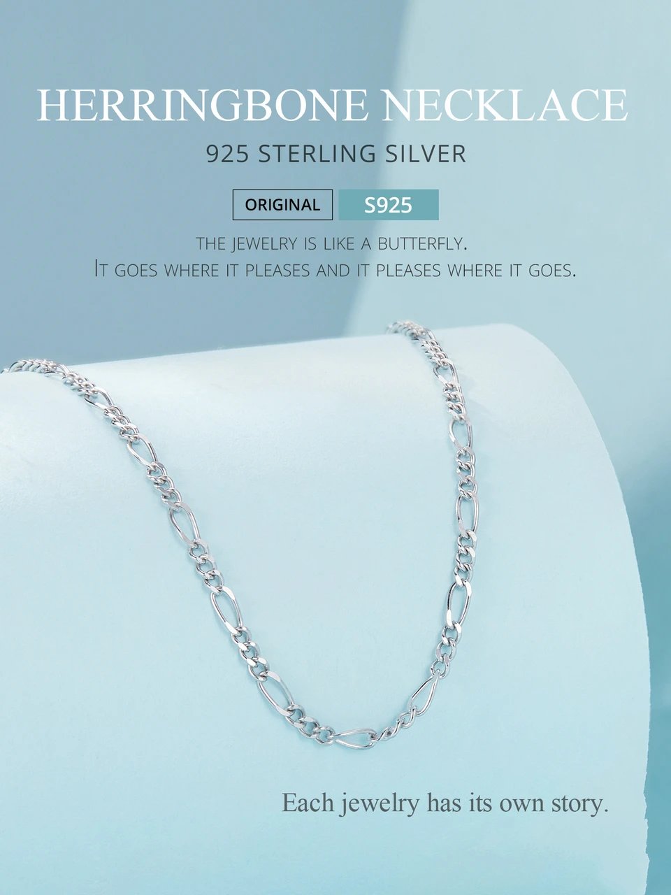 Classic necklace in genuine 925 sterling silver.