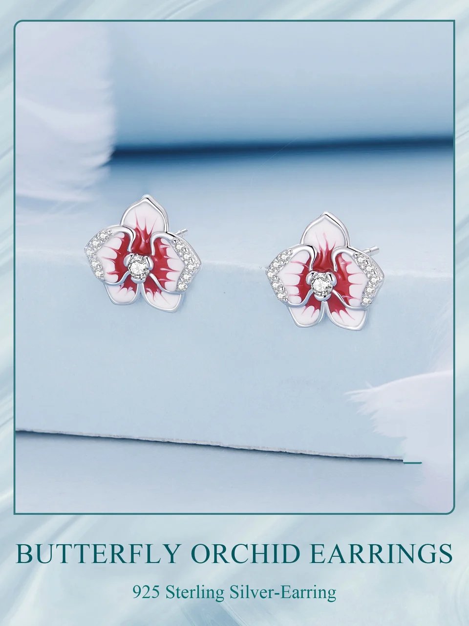 Genuine 925 Sterling Silver Flower Earrings.