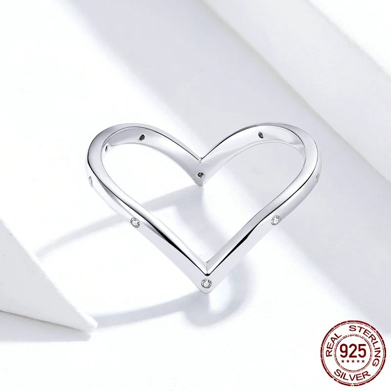 Genuine 925 Sterling Silver Heart Rings.