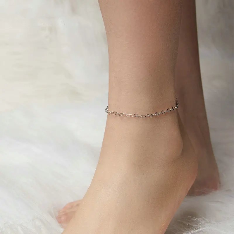 925 Sterling Silver Ankle Chain, Plated, BST007.