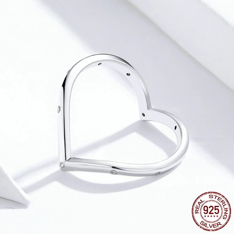 Genuine 925 Sterling Silver Heart Rings.