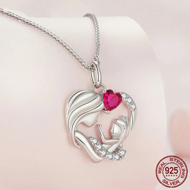 100% Pure 925 Sterling Silver Mother Necklace.