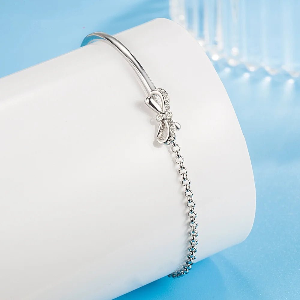 New bracelet with lobster clasp and extension chain, 925 silver jewelry.