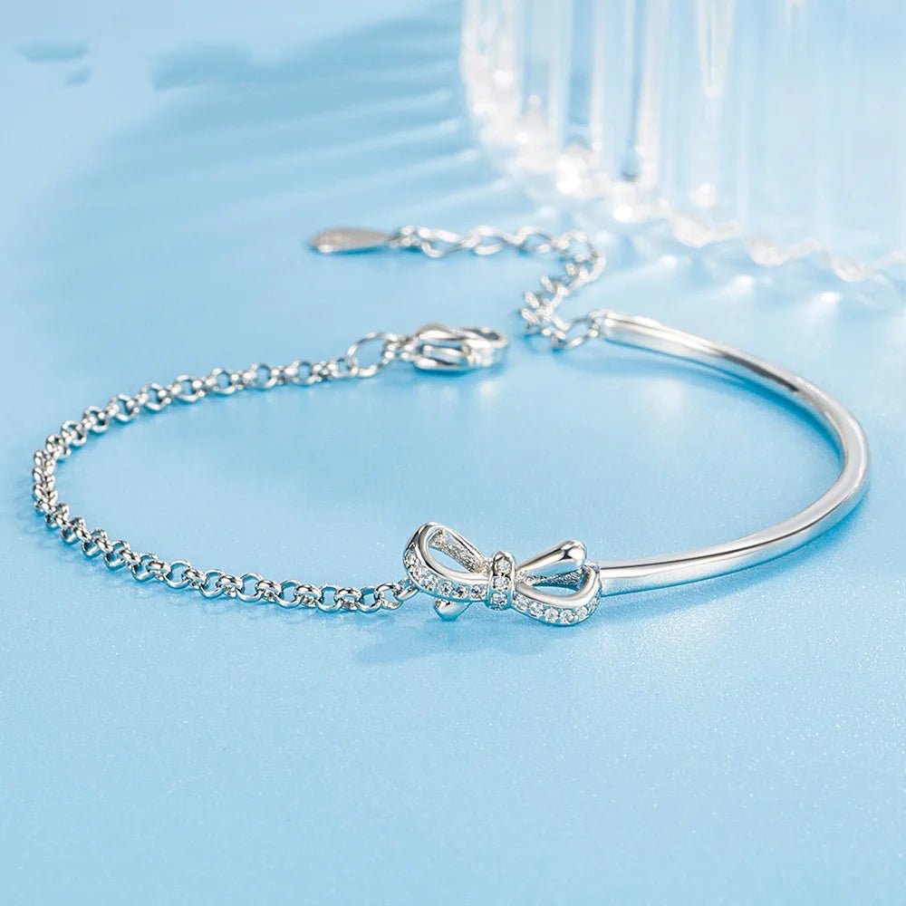 New bracelet with lobster clasp and extension chain, 925 silver jewelry.