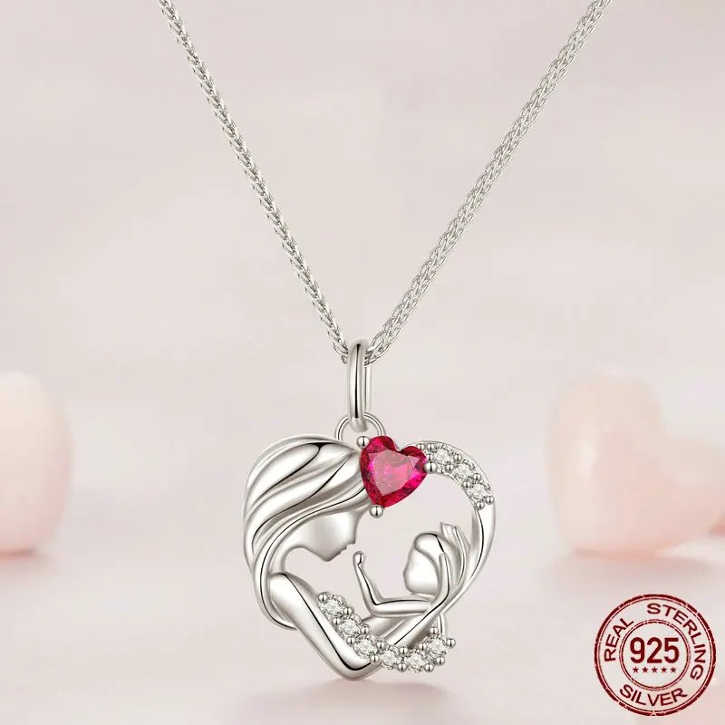 100% Pure 925 Sterling Silver Mother Necklace.