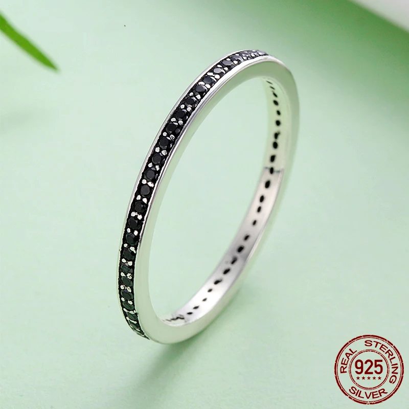 Genuine 925 sterling silver double circle stackable ring.