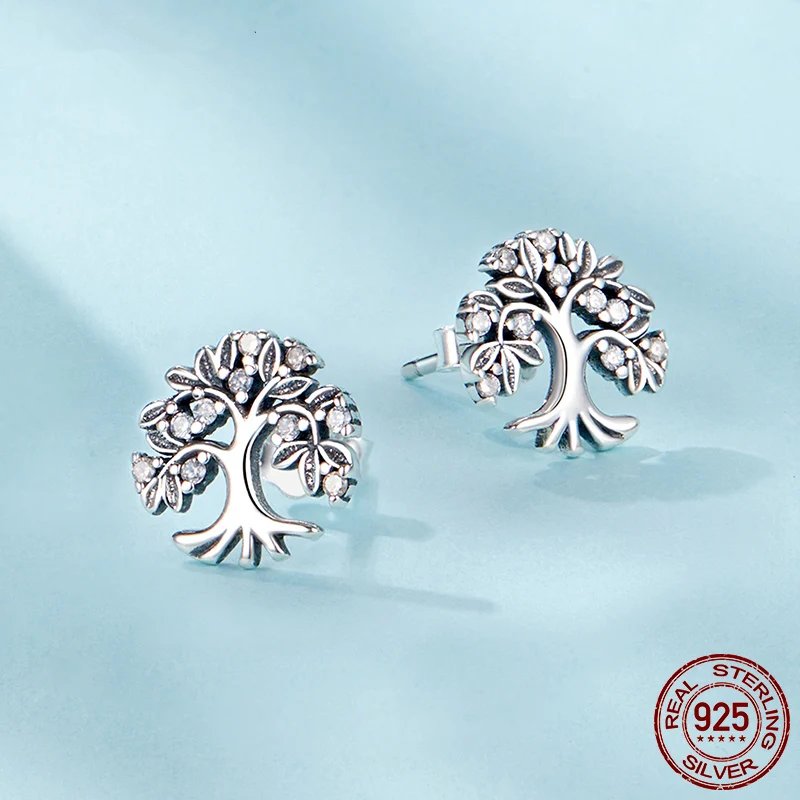 Tree of Life Bracelet and Earrings, Genuine 925 Sterling Silver.