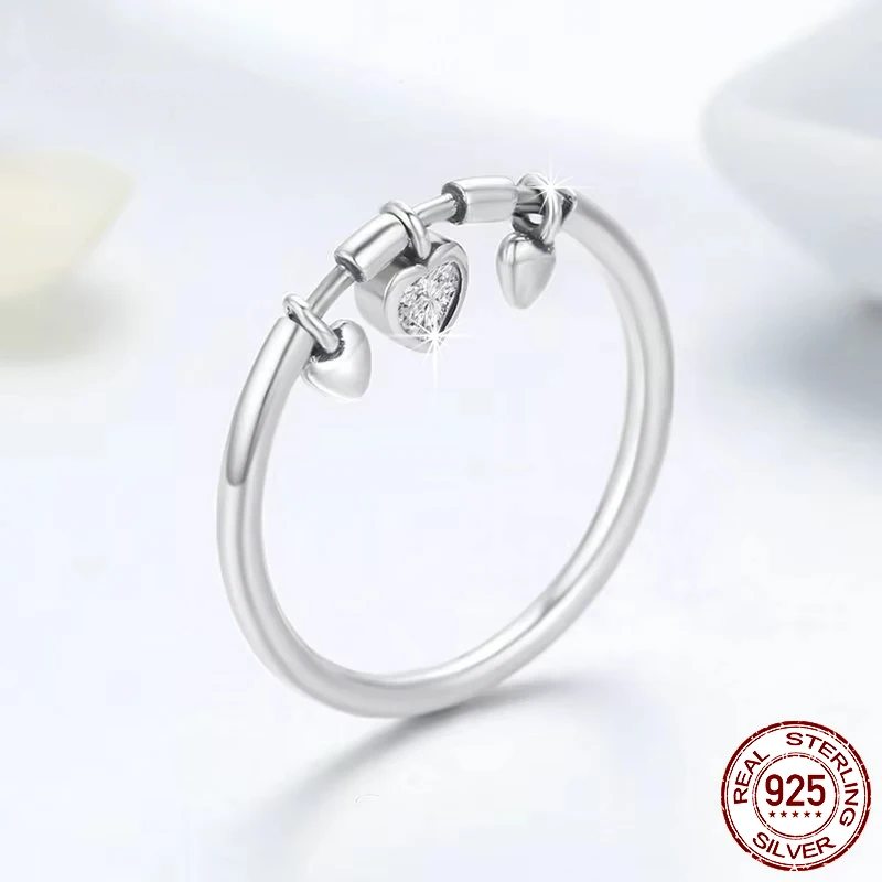 Pure 925 Sterling Silver Heart Ring.