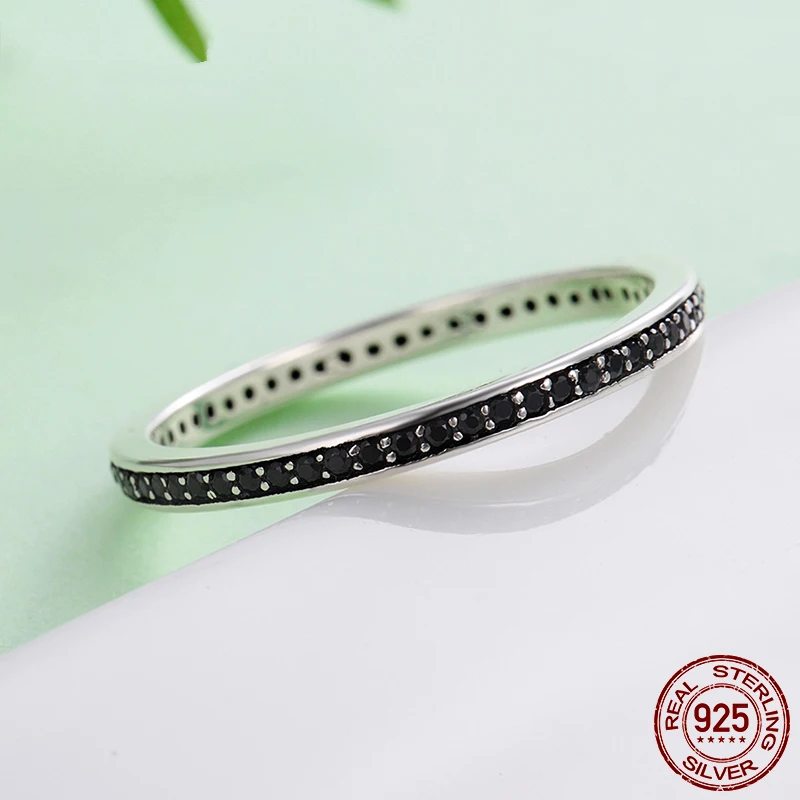 Genuine 925 sterling silver double circle stackable ring.