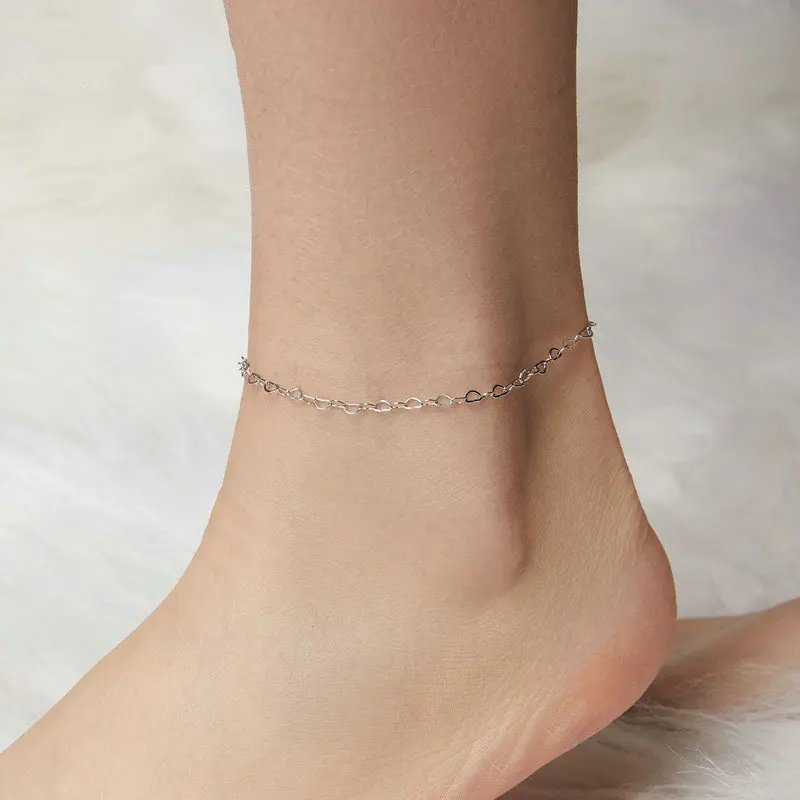 925 Sterling Silver Ankle Chain, Plated, BST007.