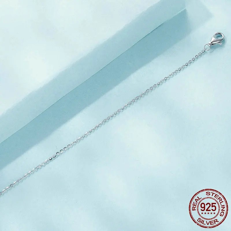 Minimalist Sparkling Solid 925 Sterling Silver Anklet. SCT027.