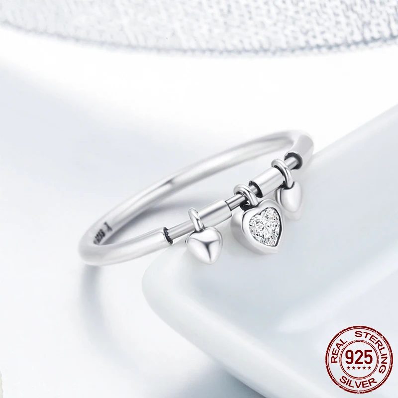 Pure 925 Sterling Silver Heart Ring.