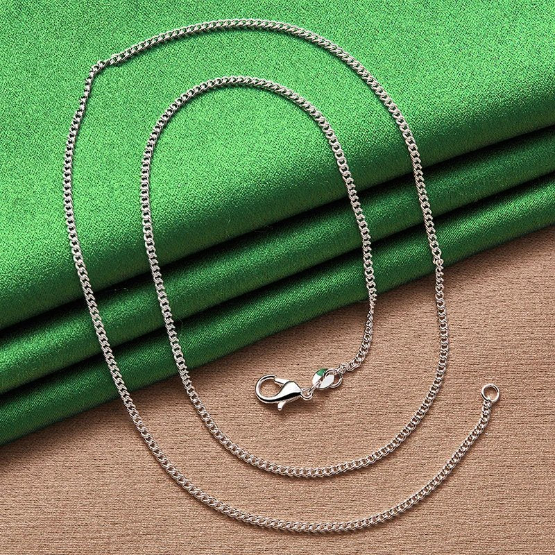 Pure 925 sterling silver sideways necklace.