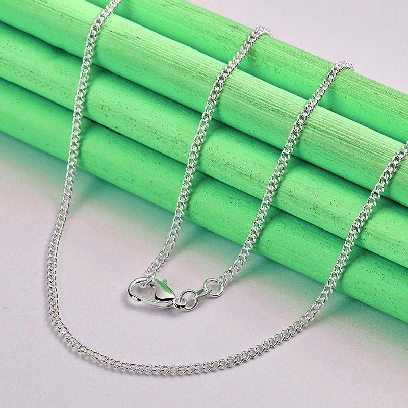 Pure 925 sterling silver sideways necklace.