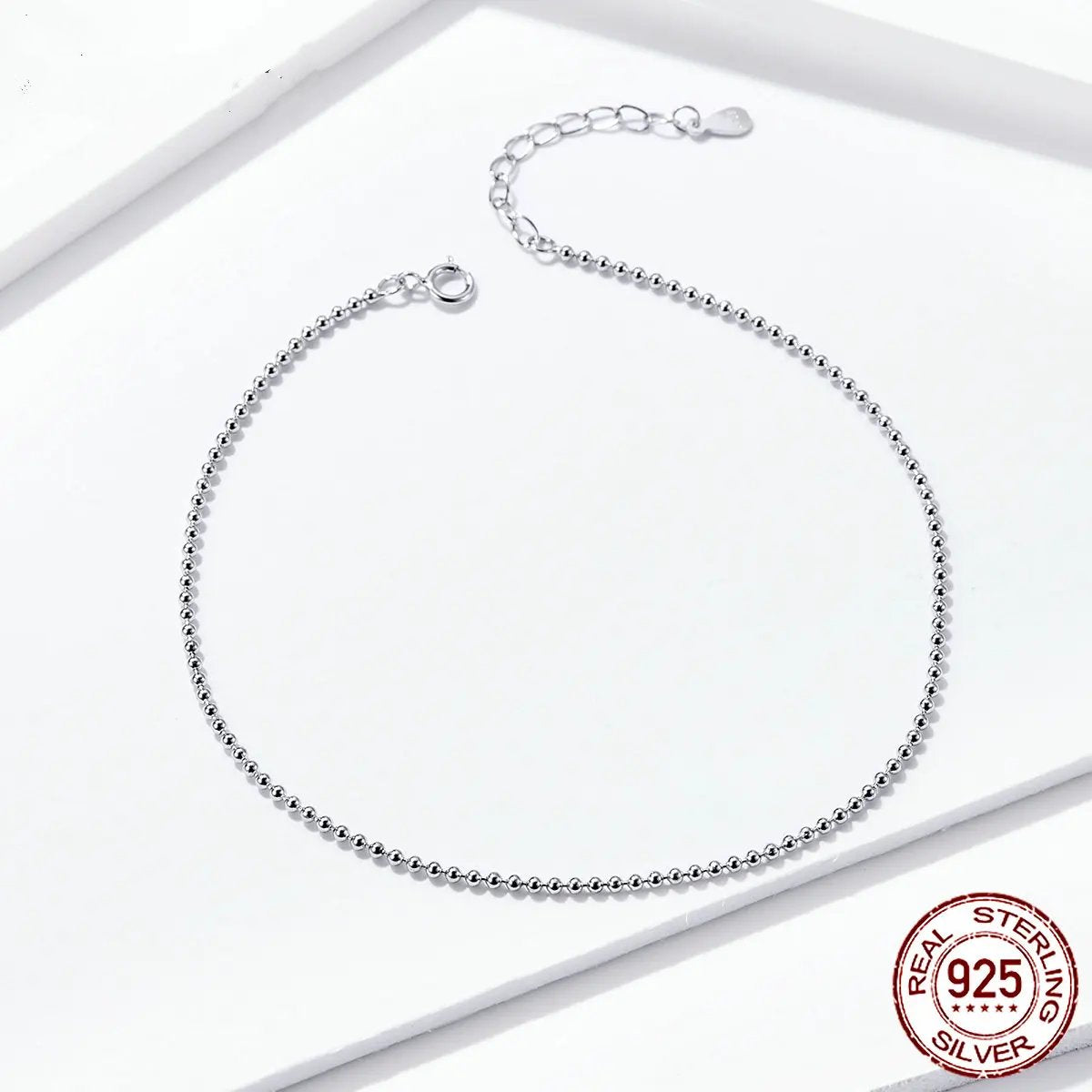 Excellent Pure 925 Sterling Silver Anklet. SCT002.