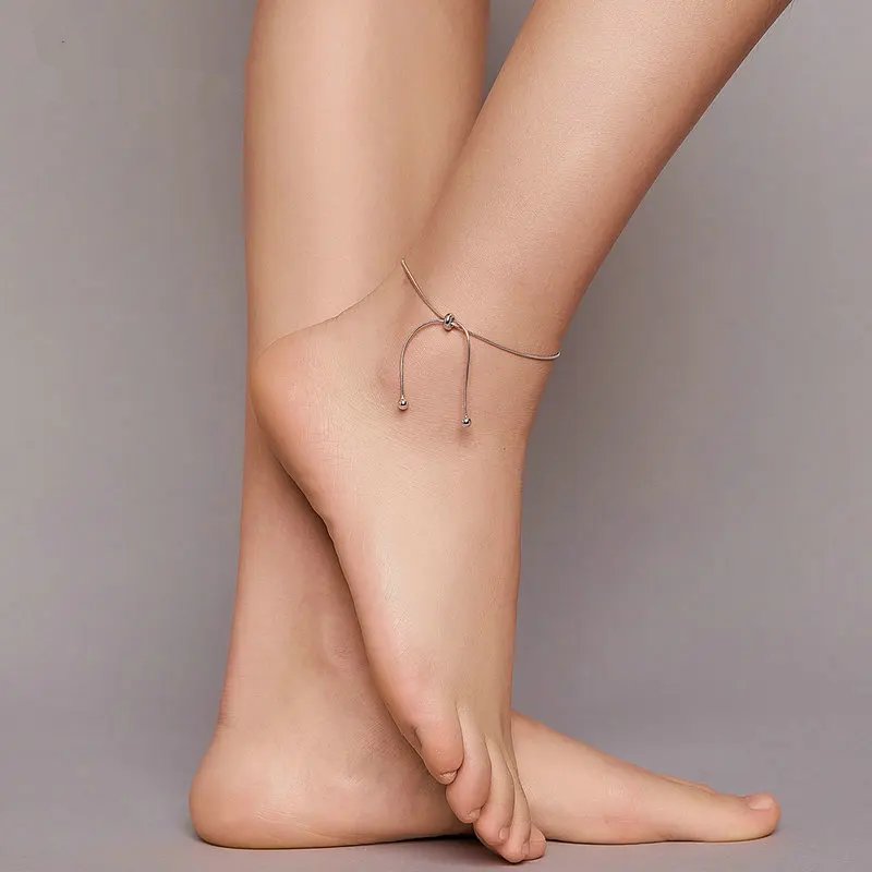 Genuine 925 Sterling Silver Adjustable Anklet Minimalist Jewelry SCT016.