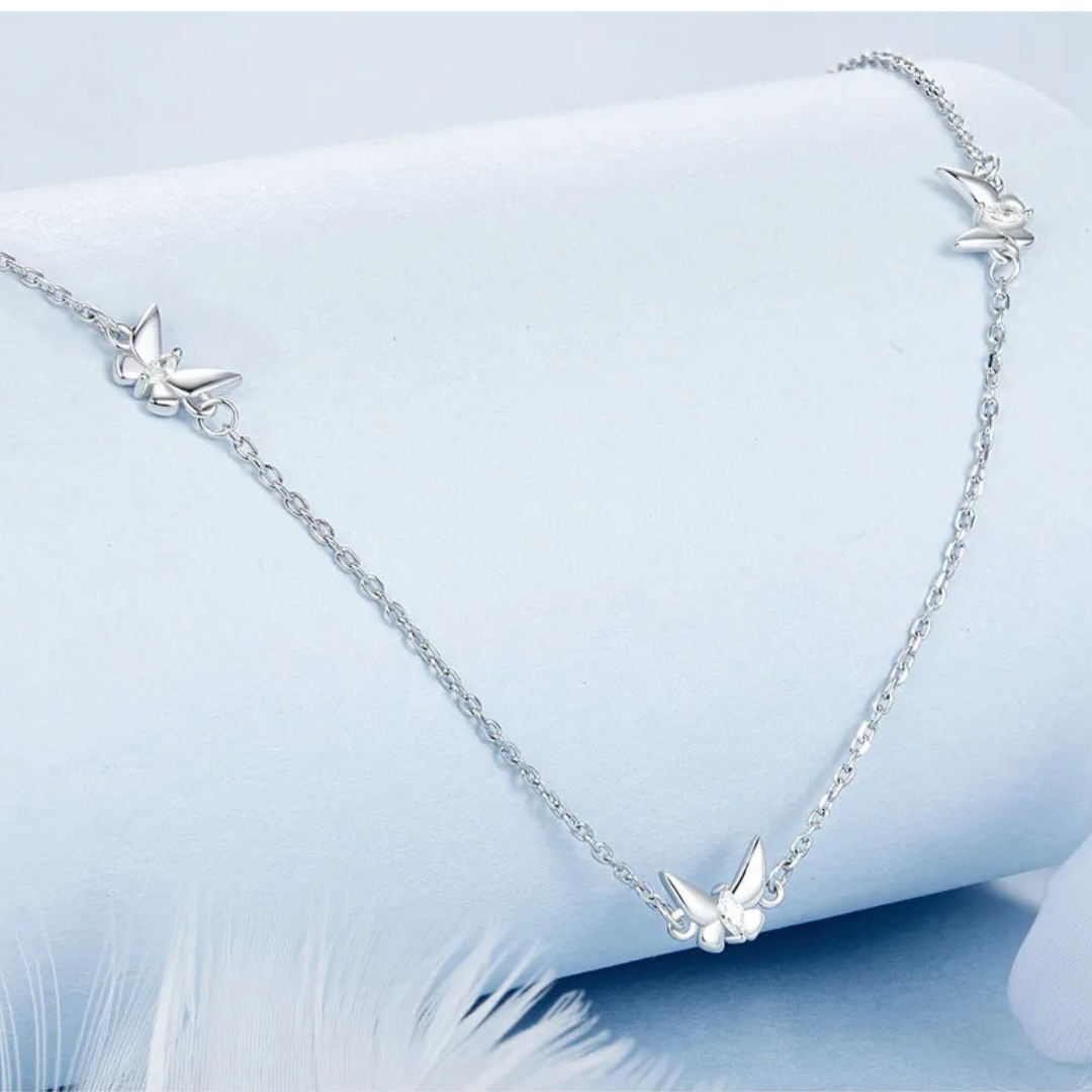 Genuine 925 Sterling Silver Mini Butterfly Necklace.