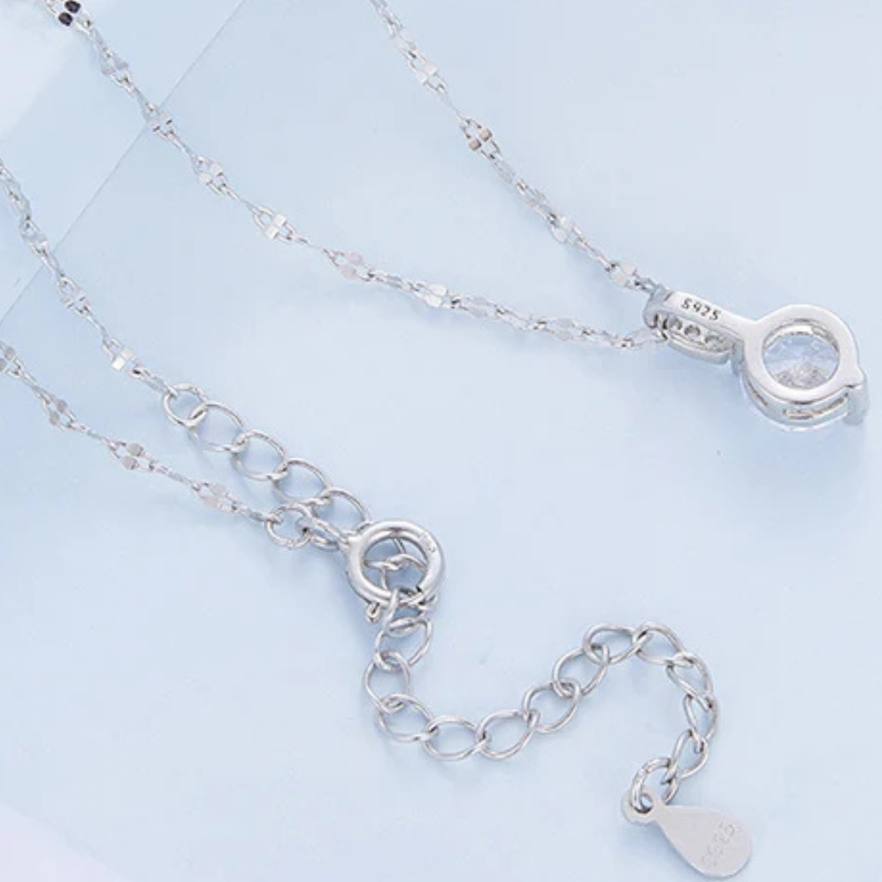 Charming pure 925 sterling silver necklace, fine jewelry.