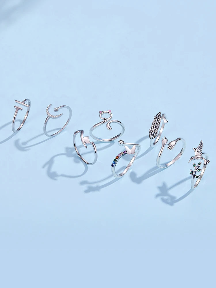 Adjustable manifique rings, real 925 Sterling silver.