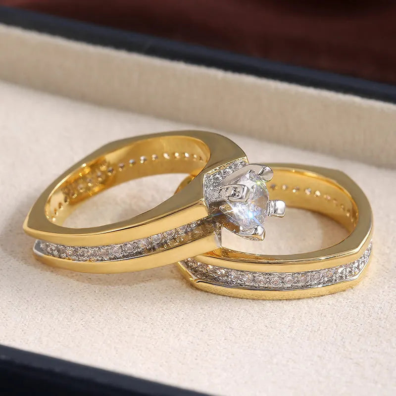 2Pcs Luxury Ring Set.