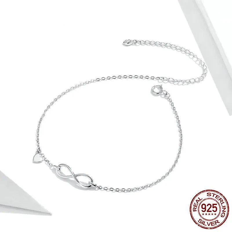 Anti-allergy Genuine 925 Sterling Silver Infinity Chain, SCT019.