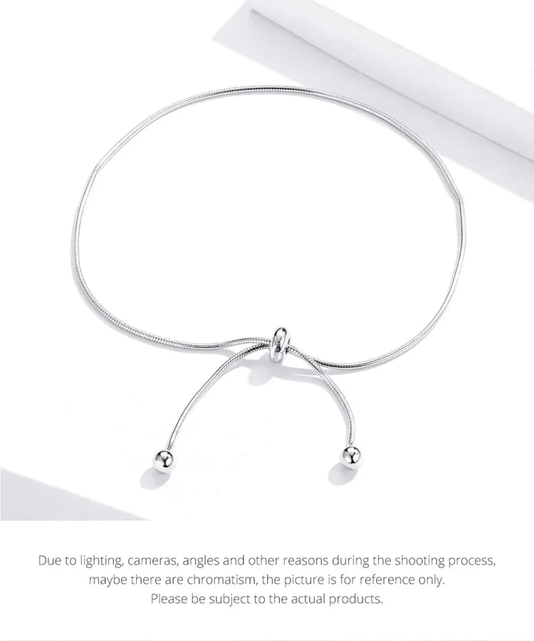 Genuine 925 Sterling Silver Adjustable Anklet Minimalist Jewelry SCT016.