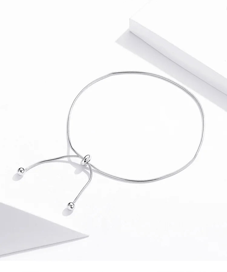 Genuine 925 Sterling Silver Adjustable Anklet Minimalist Jewelry SCT016.