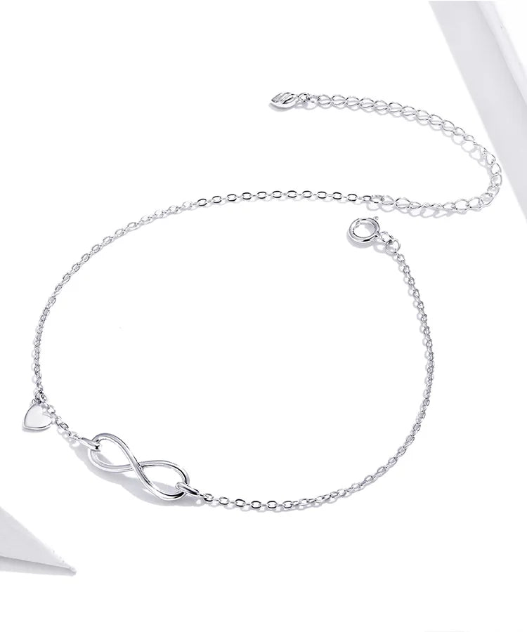 Anti-allergy Genuine 925 Sterling Silver Infinity Chain, SCT019.