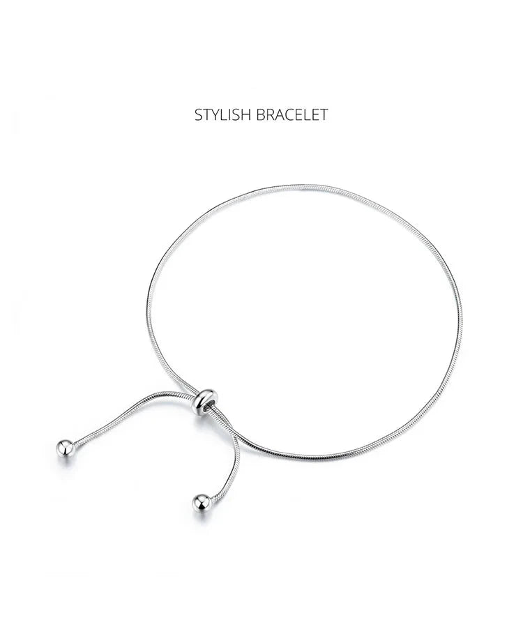 Genuine 925 Sterling Silver Adjustable Anklet Minimalist Jewelry SCT016.