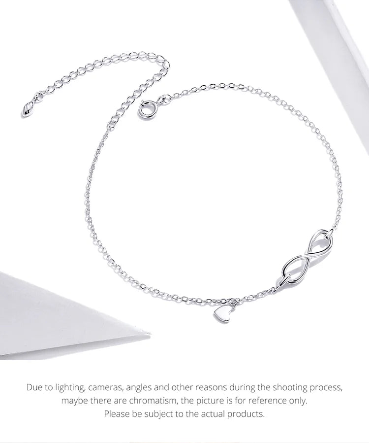 Anti-allergy Genuine 925 Sterling Silver Infinity Chain, SCT019.