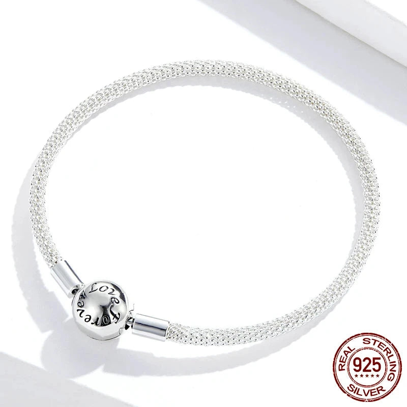 Pure 925 Sterling Silver Snake Chain Bracelet.