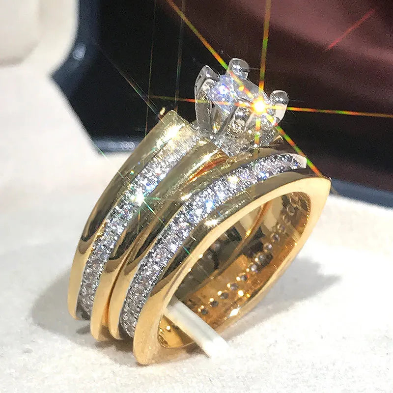 2Pcs Luxury Ring Set.