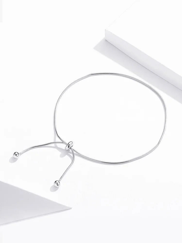 Genuine 925 Sterling Silver Adjustable Anklet Minimalist Jewelry SCT016.