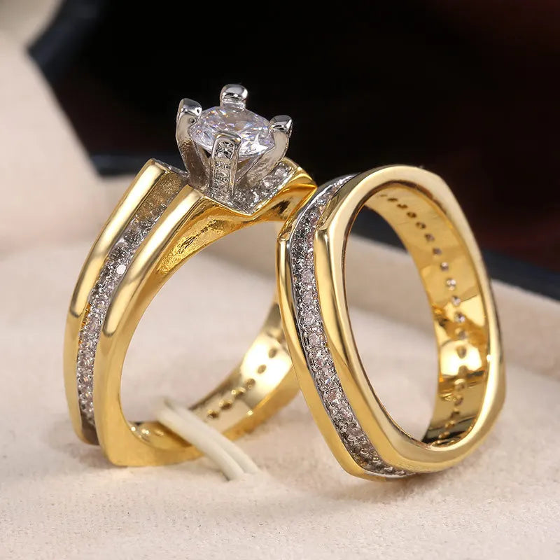 2Pcs Luxury Ring Set.