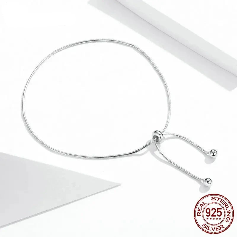 Genuine 925 Sterling Silver Adjustable Anklet Minimalist Jewelry SCT016.