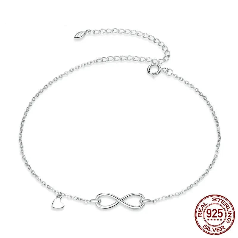 Anti-allergy Genuine 925 Sterling Silver Infinity Chain, SCT019.