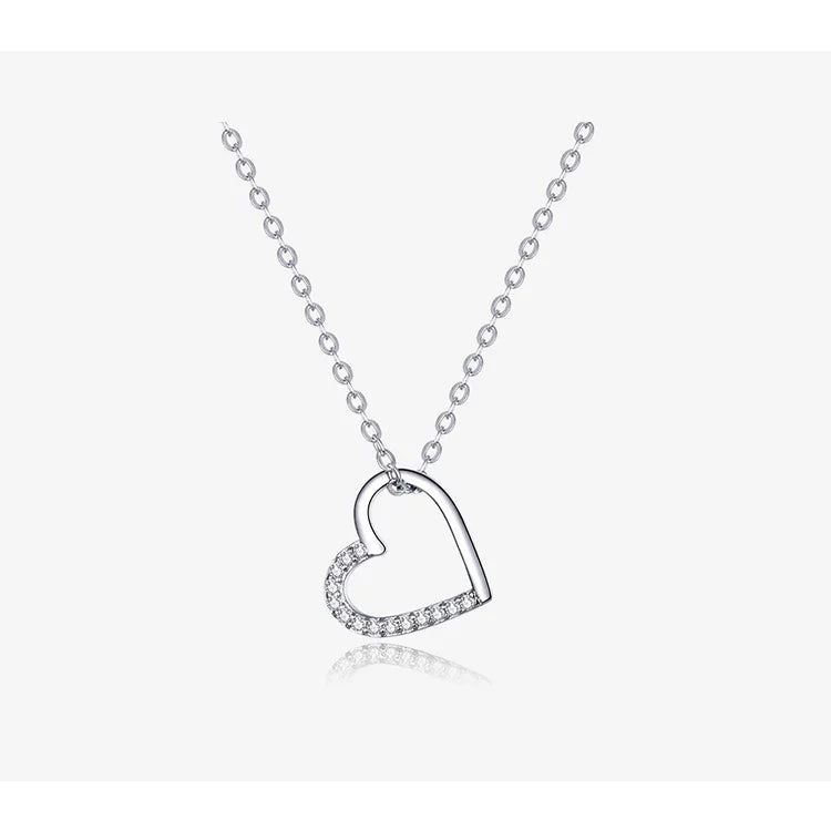 Genuine 925 Sterling Silver Love Necklace, Fine Jewelry.