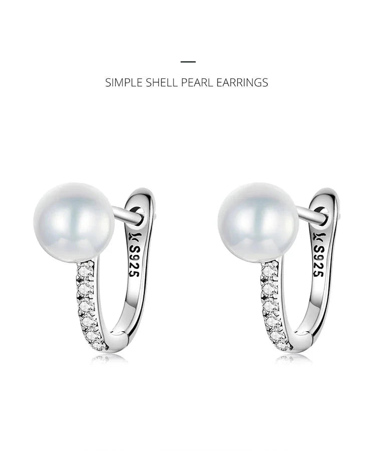 Simple and beautiful genuine 925 sterling silver earrings.