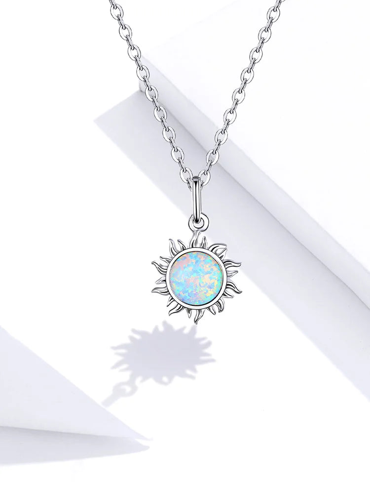 Abla Shane necklaces in 925 Sterling silver white apple sun.