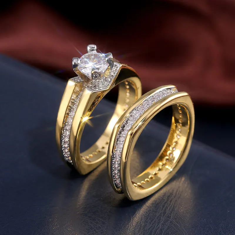 2Pcs Luxury Ring Set.