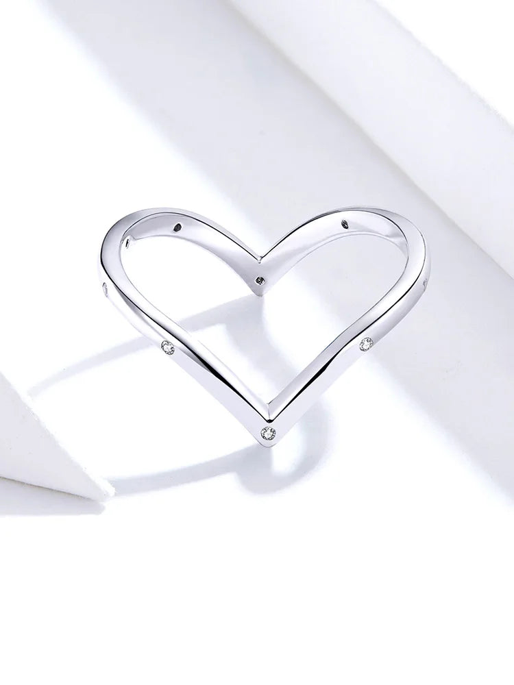 Genuine 925 Sterling Silver Heart Rings.