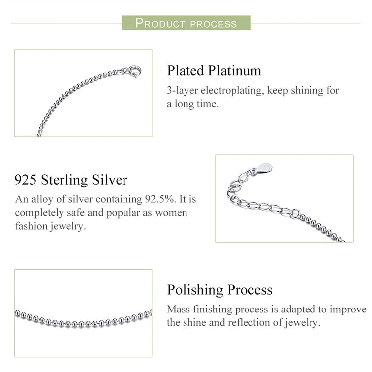 Excellent Pure 925 Sterling Silver Anklet. SCT002.