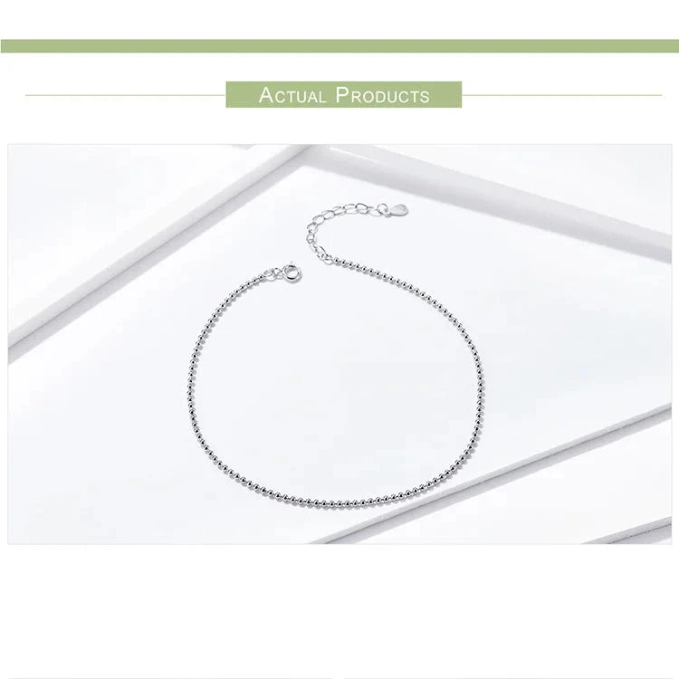 Excellent Pure 925 Sterling Silver Anklet. SCT002.