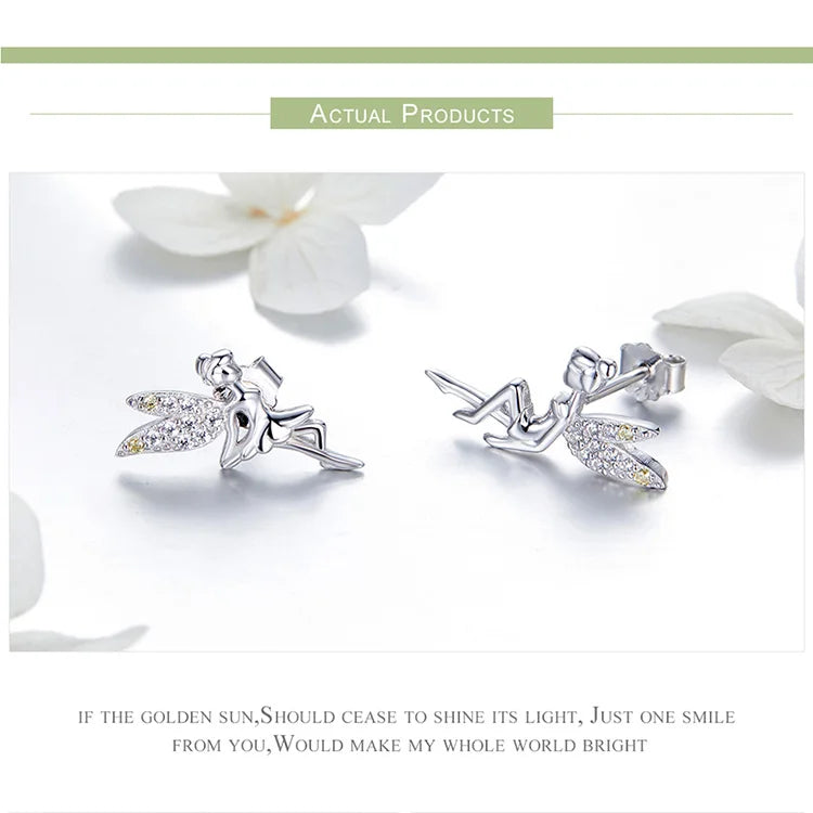 Romantic Genuine 925 Sterling Silver Earrings.