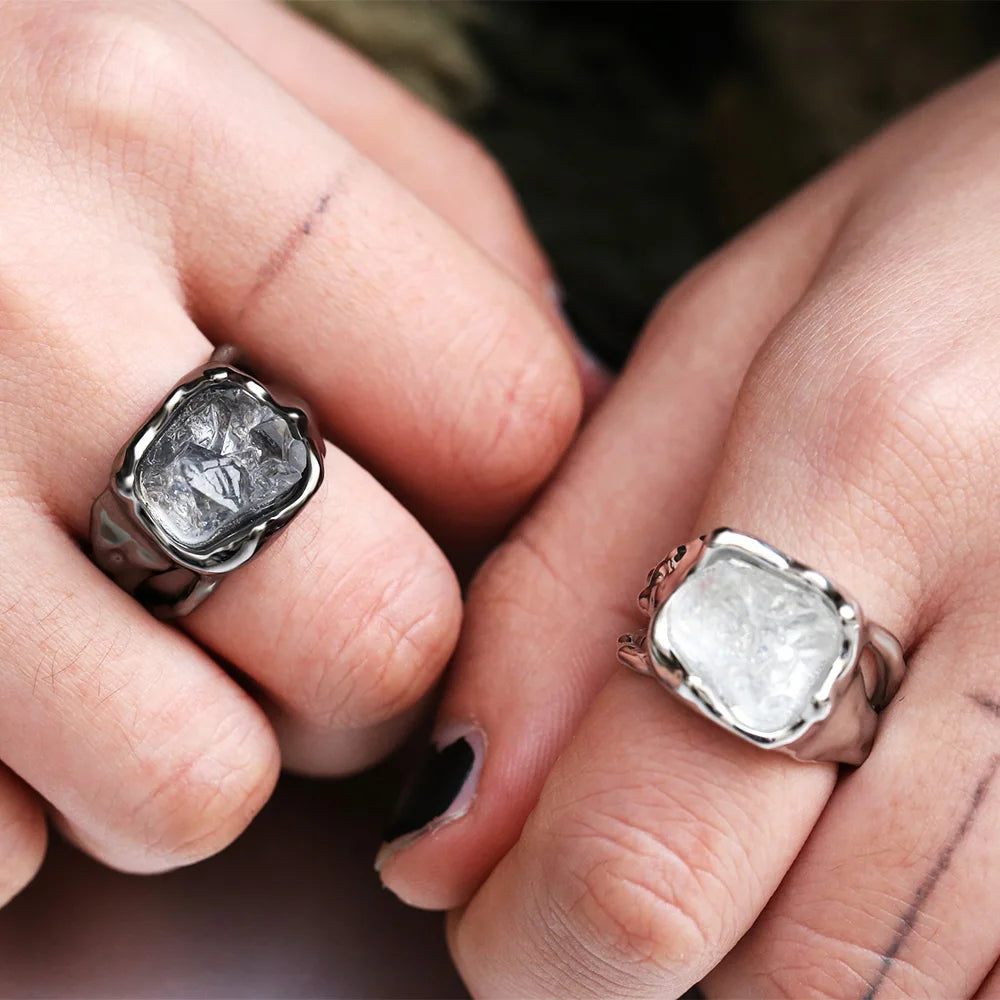 Vintage ring with unique stone design,