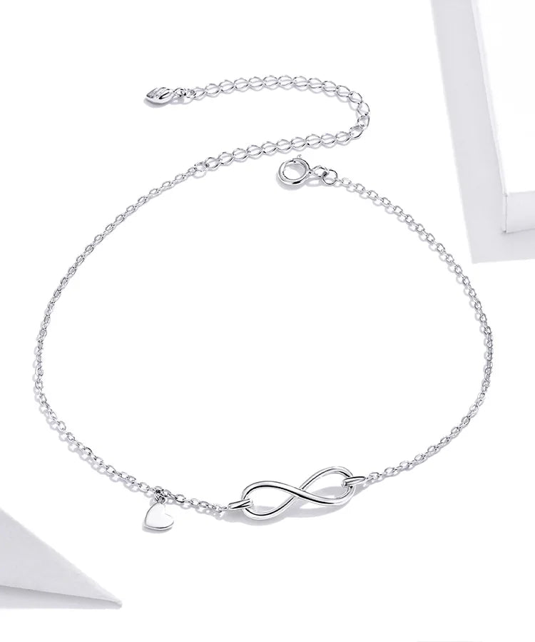 Anti-allergy Genuine 925 Sterling Silver Infinity Chain, SCT019.