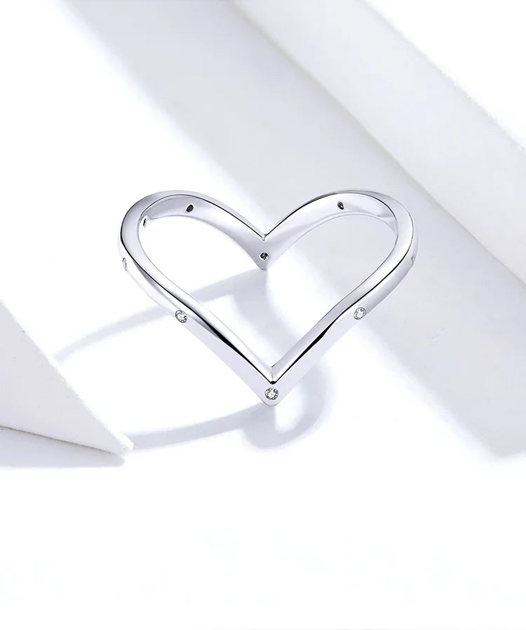 Genuine 925 Sterling Silver Heart Rings.