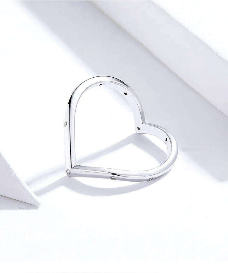 Genuine 925 Sterling Silver Heart Rings.