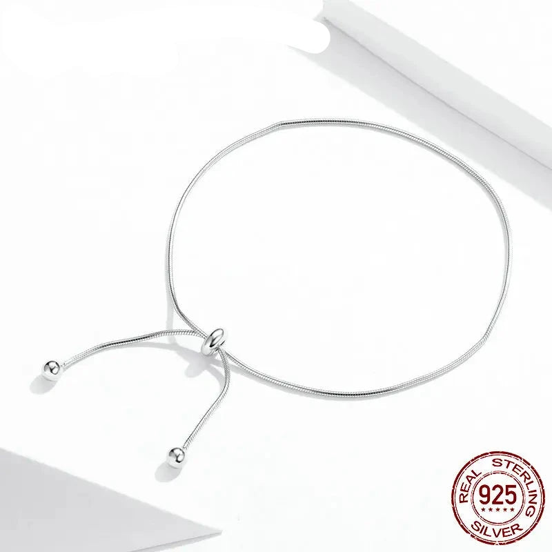 Genuine 925 Sterling Silver Adjustable Anklet Minimalist Jewelry SCT016.