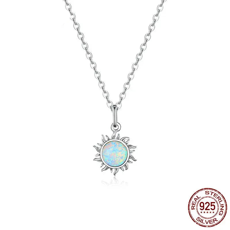 Abla Shane necklaces in 925 Sterling silver white apple sun.